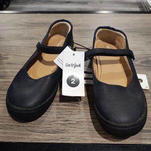 Cat & Jack girls' ballet shoes very dark blue size 2 NWT